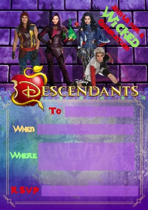 Blank Descendants Invitation Template At Pictemplate