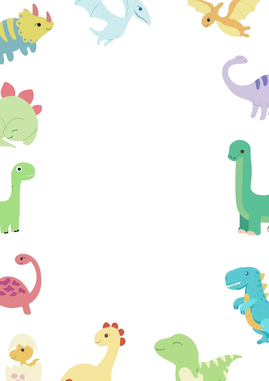 blank dinosaur birthday invitation template