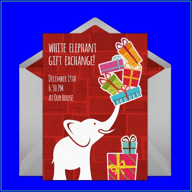 Blank Elephant Invitation Template