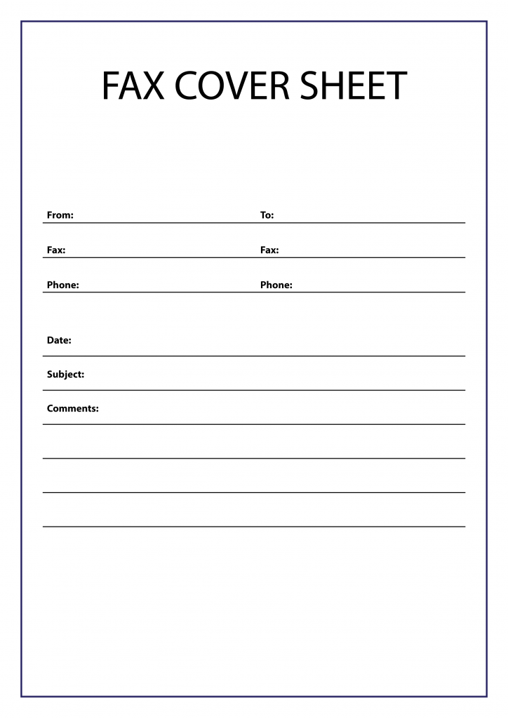 fax cover sheet template free printable