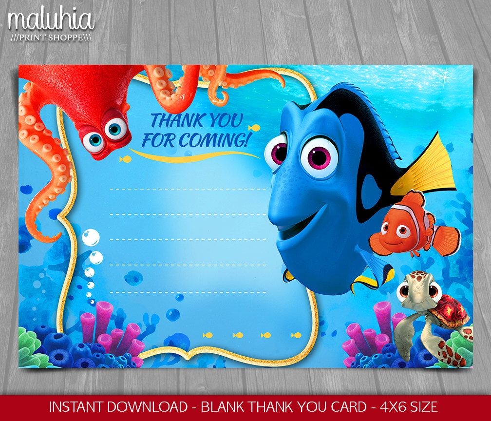 Blank Finding Nemo Invitations Template Printable Calendars AT A GLANCE