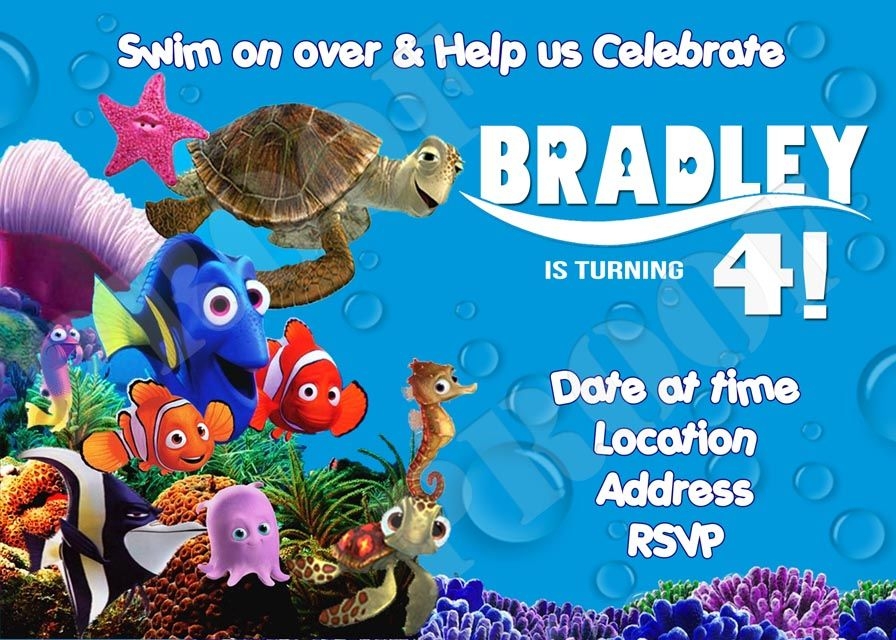 Blank Finding Nemo Invitations Template Printable Word Searches