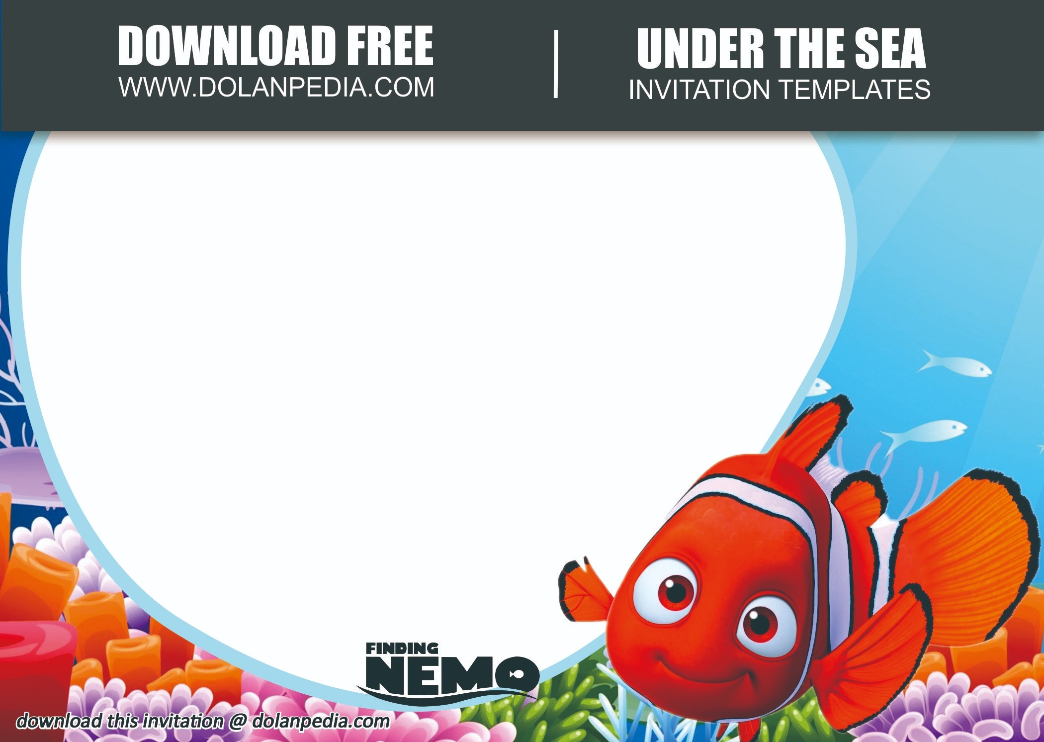 blank finding nemo invitations template