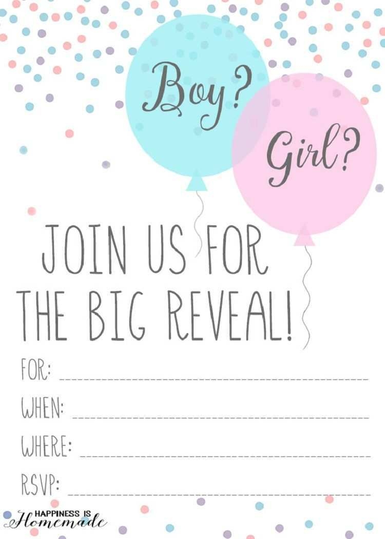 blank gender reveal invitation template