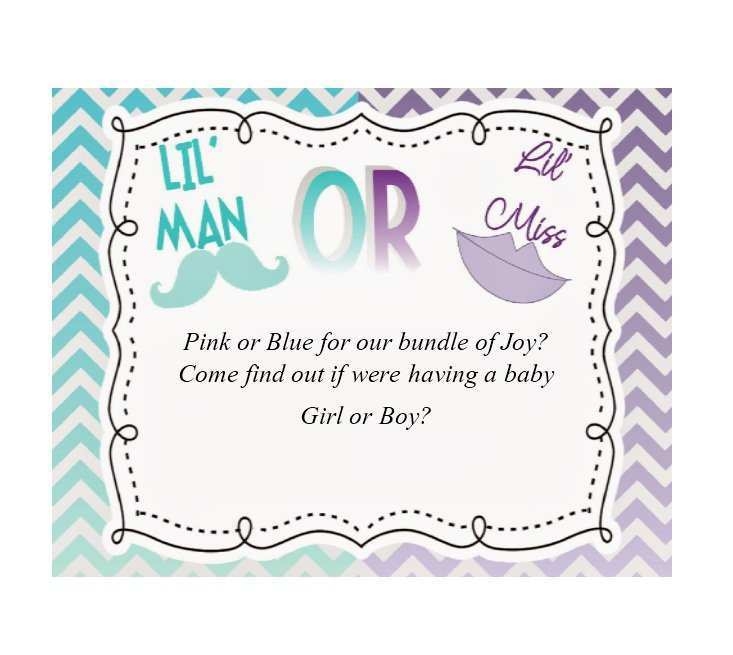 Blank Gender Reveal Invitation Template Cards Design Templates