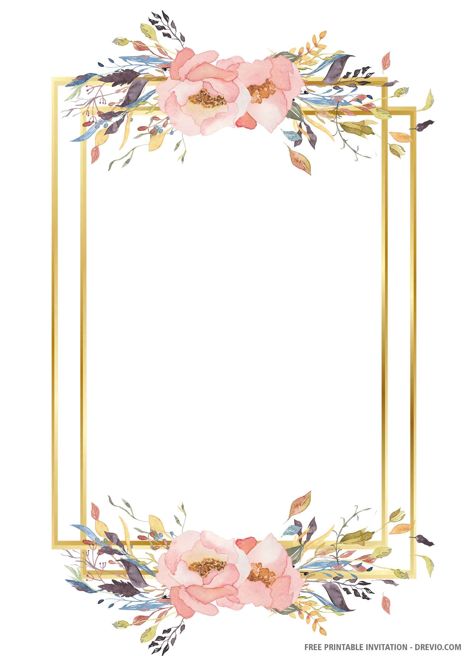 blank gold invitation template