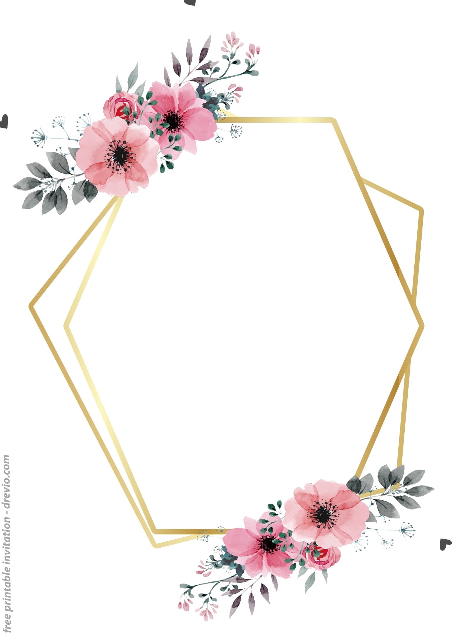 Blank Gold Invitation Template