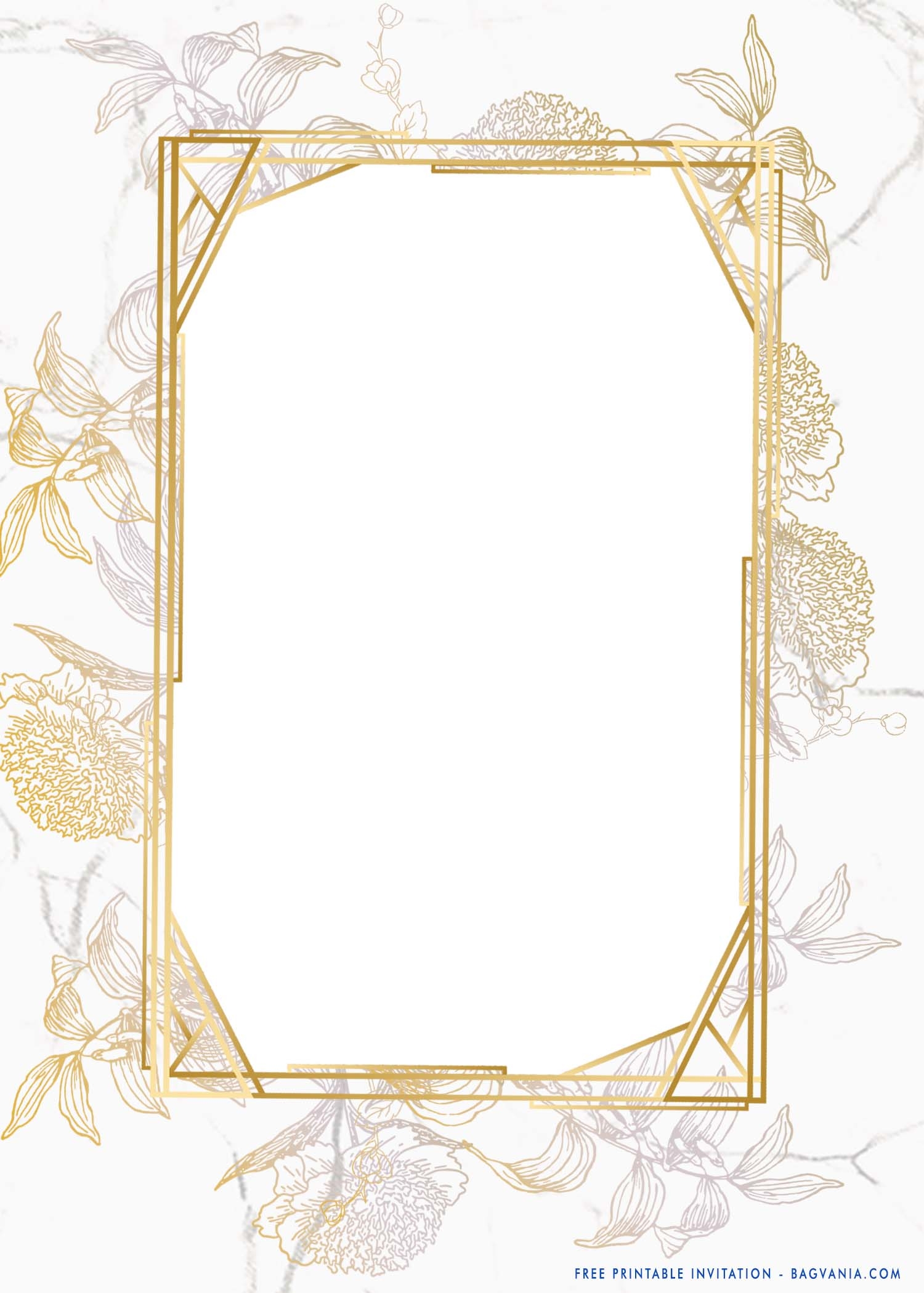 Blank Gold Invitation Templates