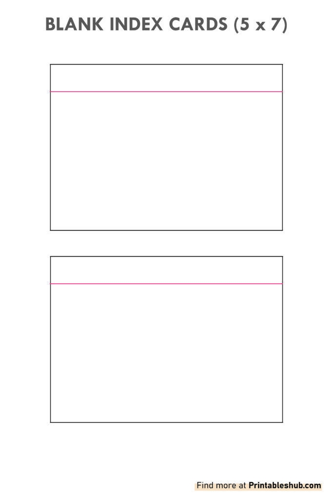 Blank Index Cards 5x7 Free Printable Worksheets Library