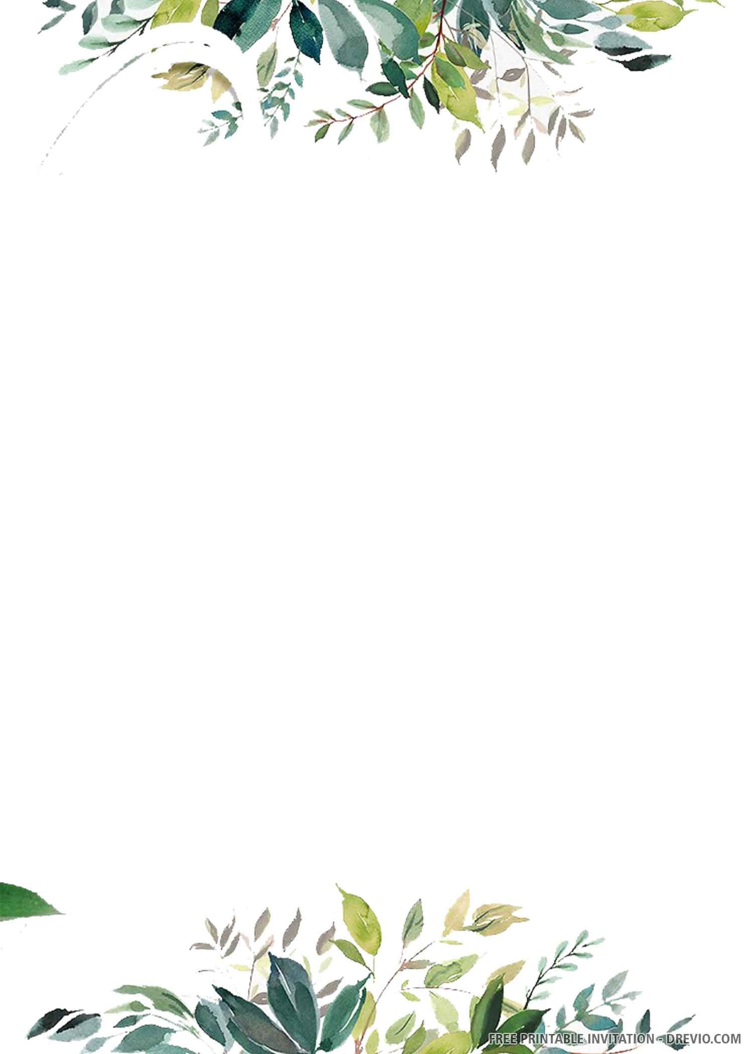 blank floral invitation template