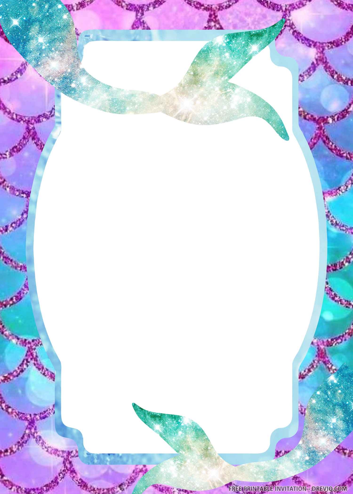 blank mermaid invitation template
