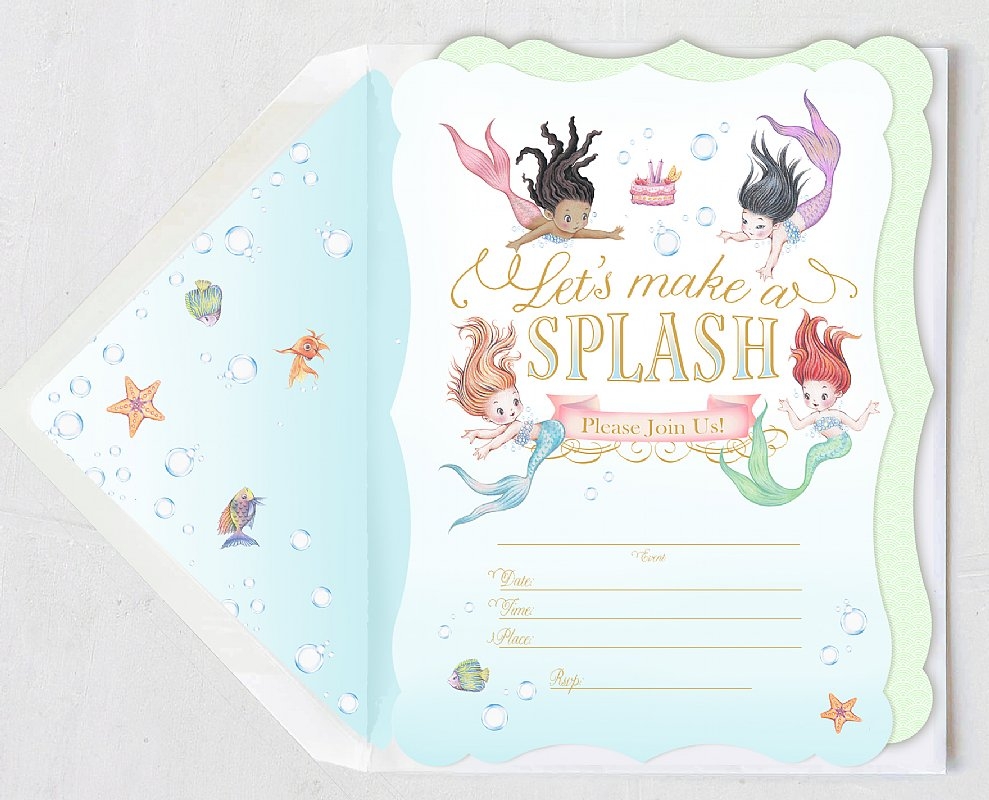 Blank Mermaid Invitation Template Free