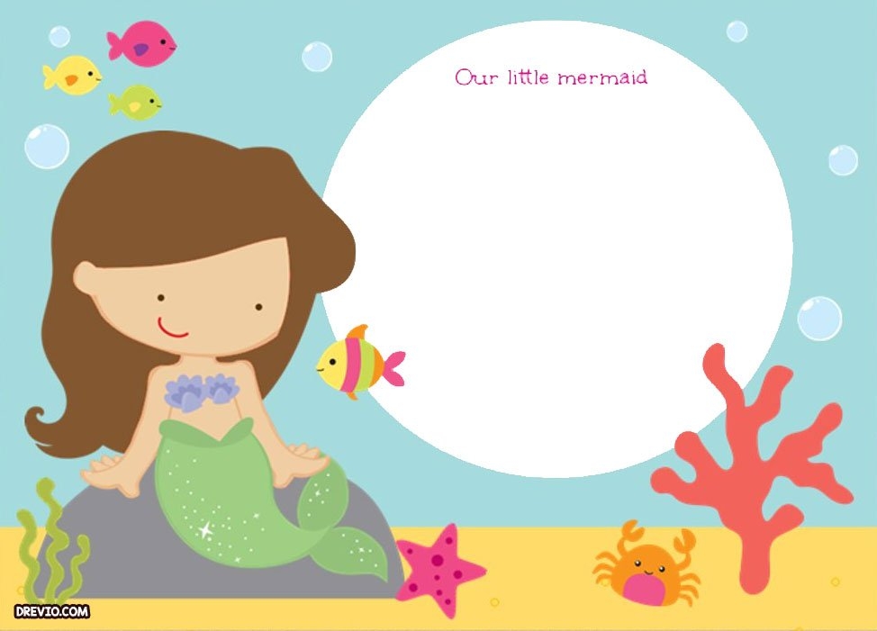 Blank Mermaid Invitation Template Free