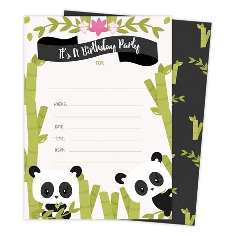 Blank Panda Invitation Template At Templatemaster In 2024 Panda 