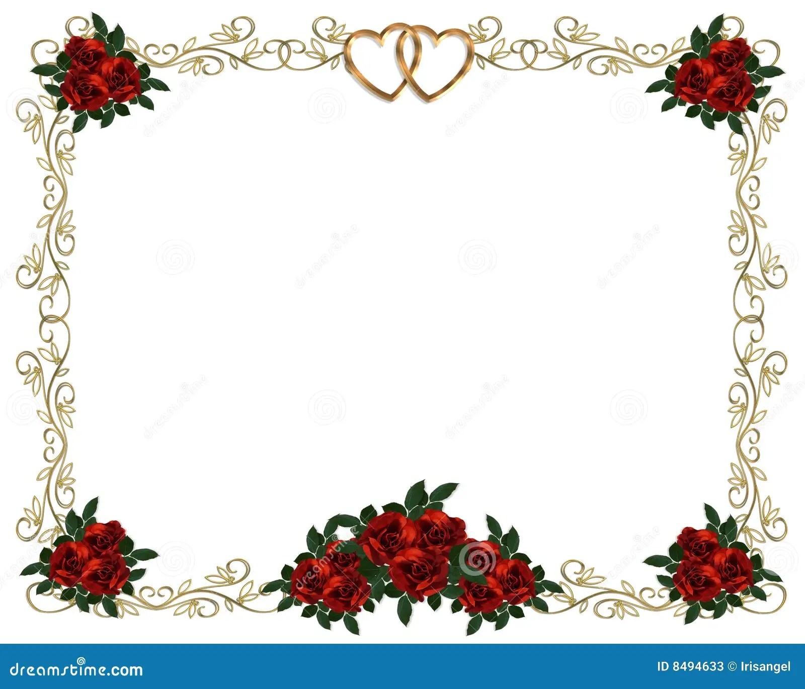 blank red rose invitation template