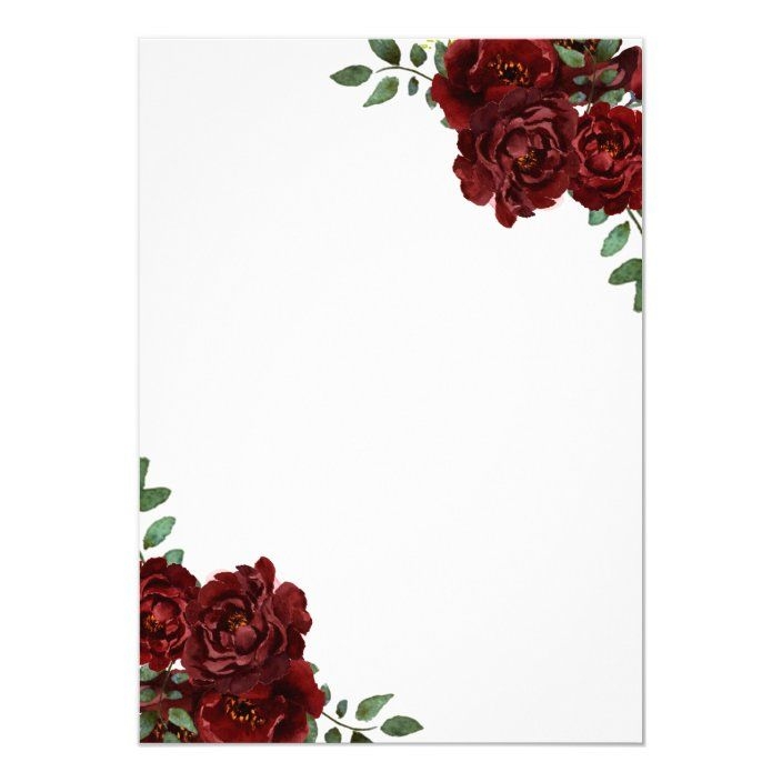 Blank Red Rose Invitation Template Printable Word Searches