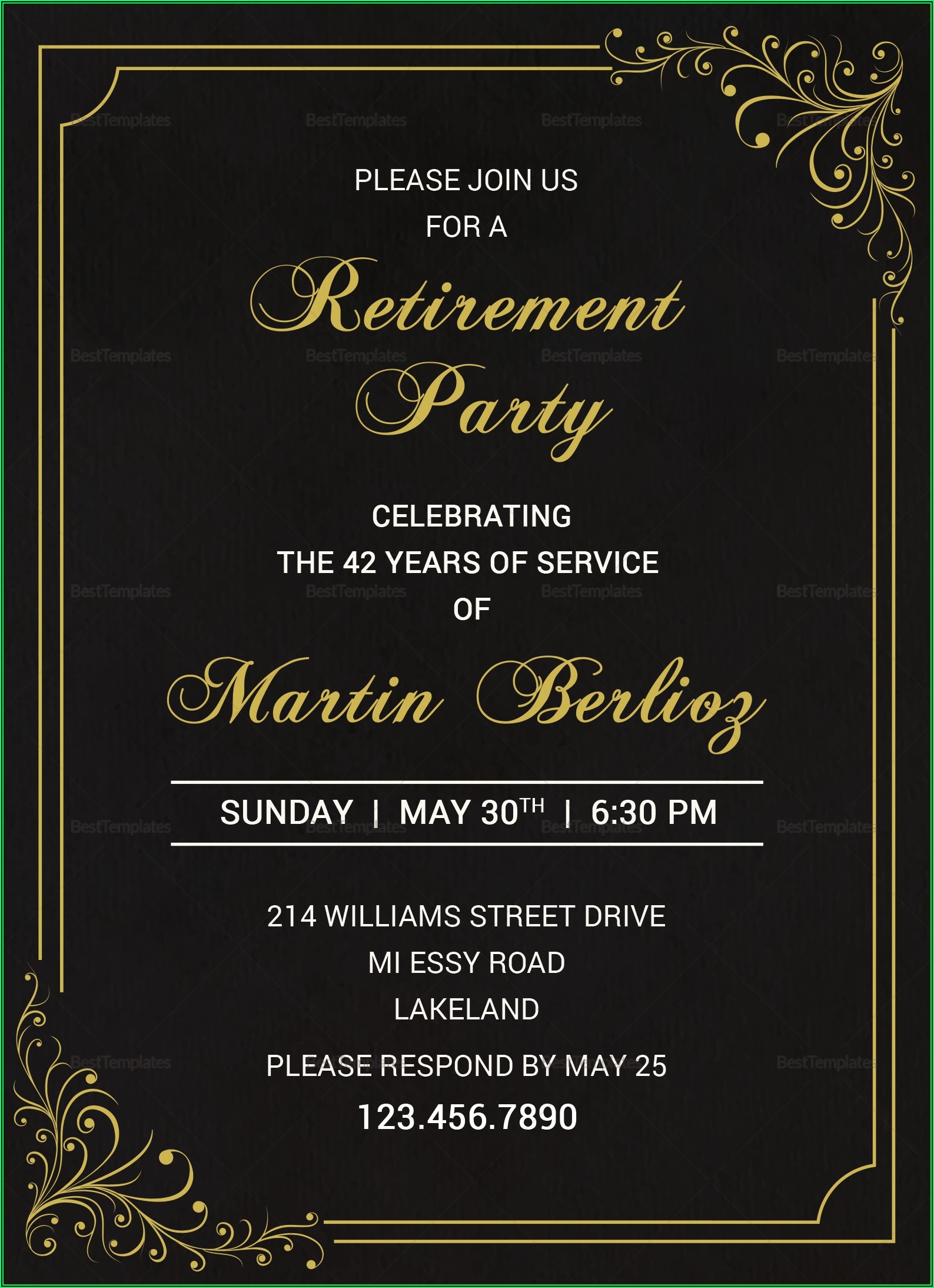 blank retirement invitation template