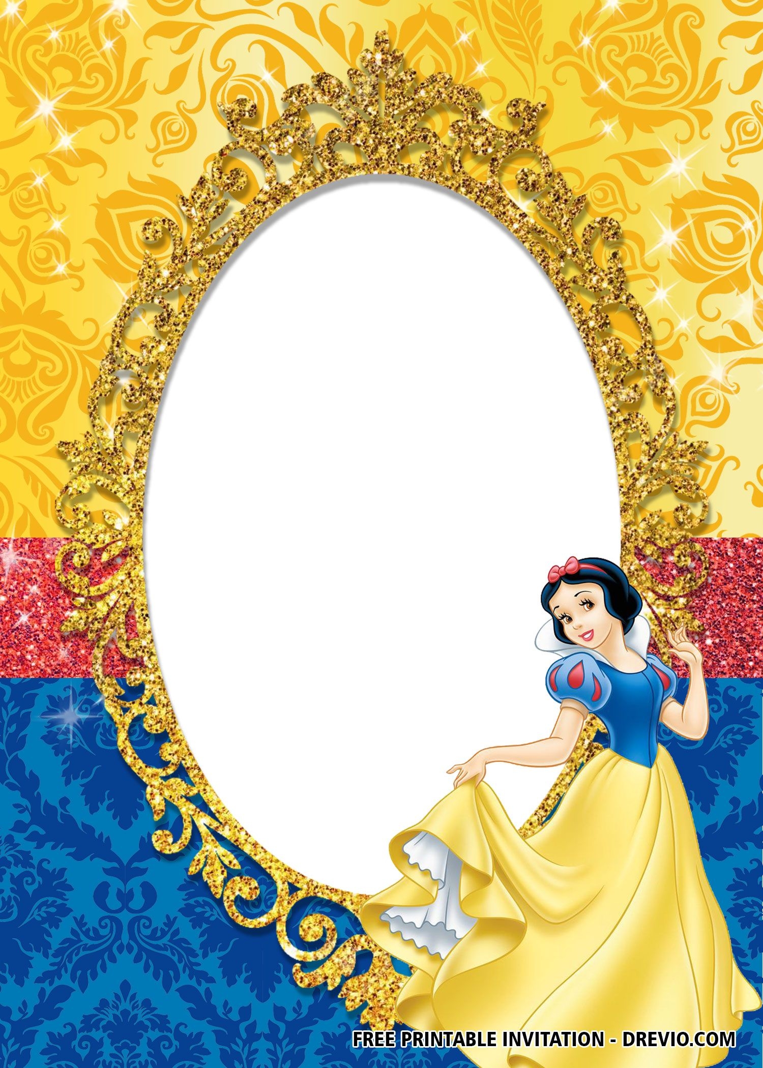 Blank Snow White Invitation Template Printable Word Searches
