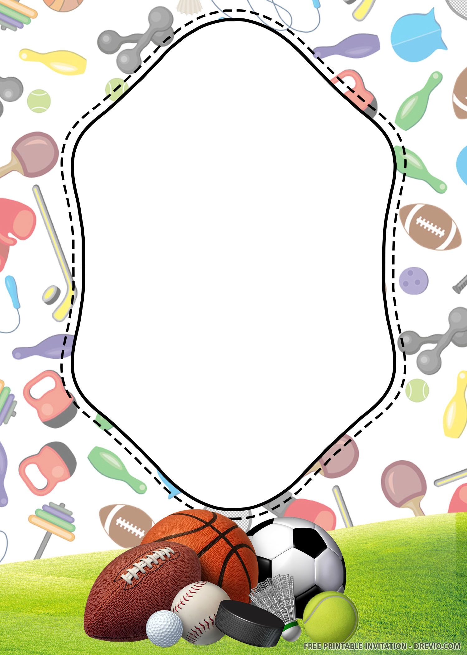 Blank Sports Invitation Template Printable Word Searches