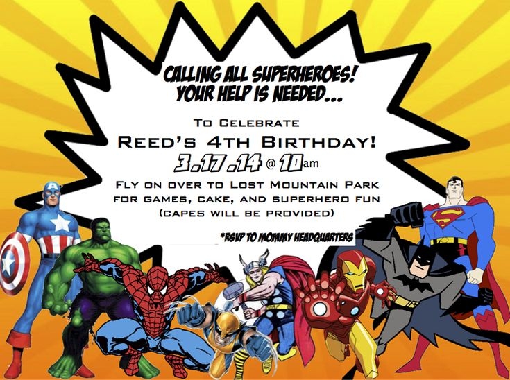 blank superhero invitation template
