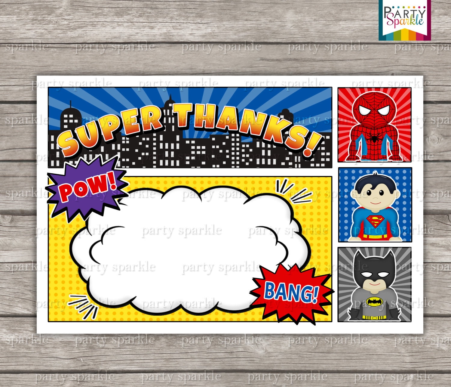 Blank Superhero Invitation Template