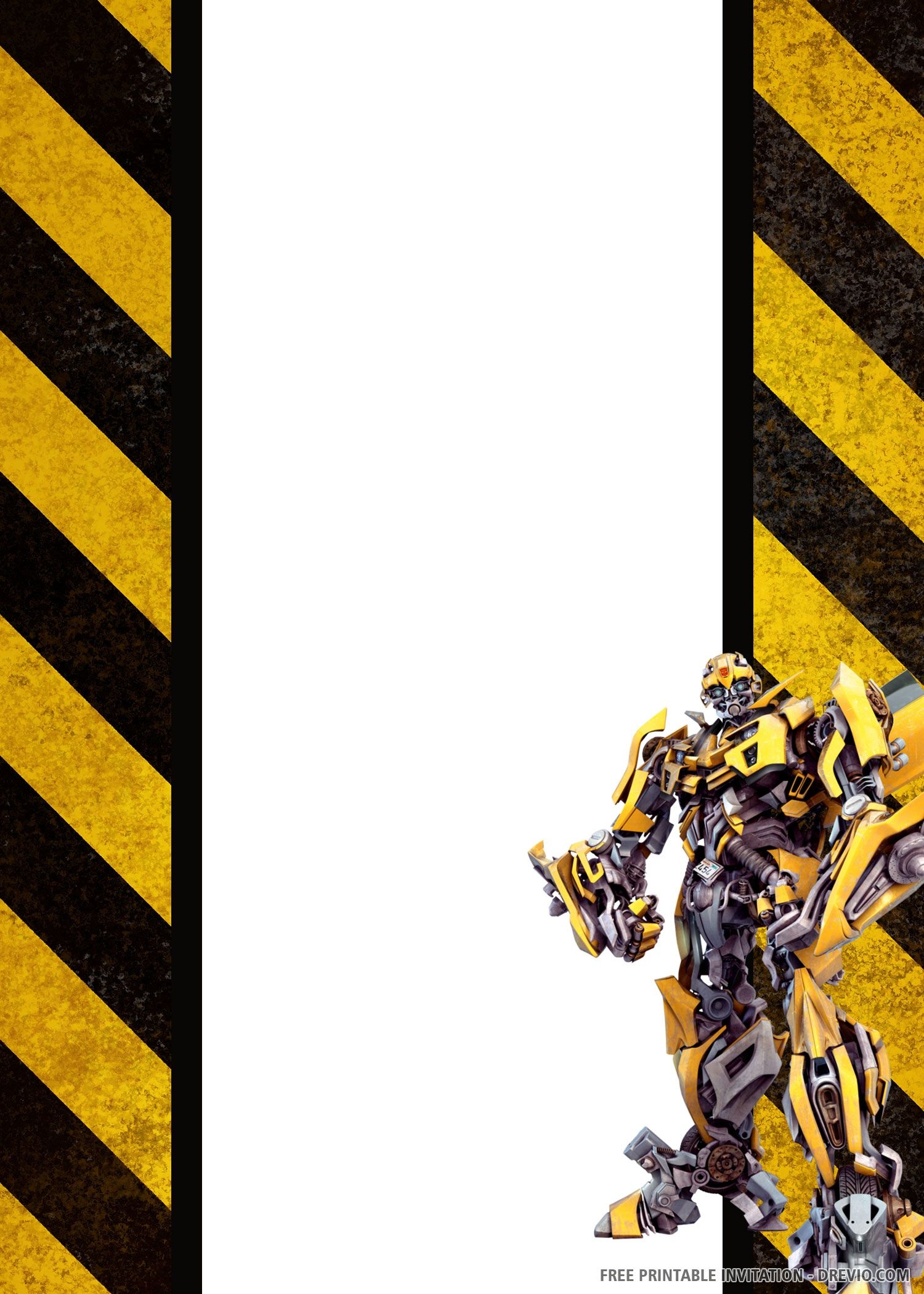 Blank Transformers Invitation Template Printable Calendars AT A GLANCE