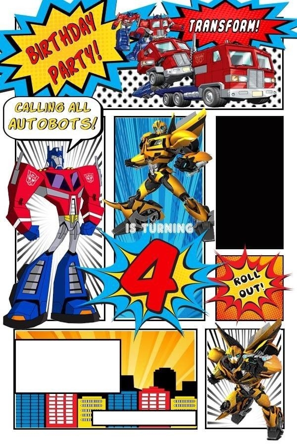 Blank Transformers Invitation Template Printable Word Searches