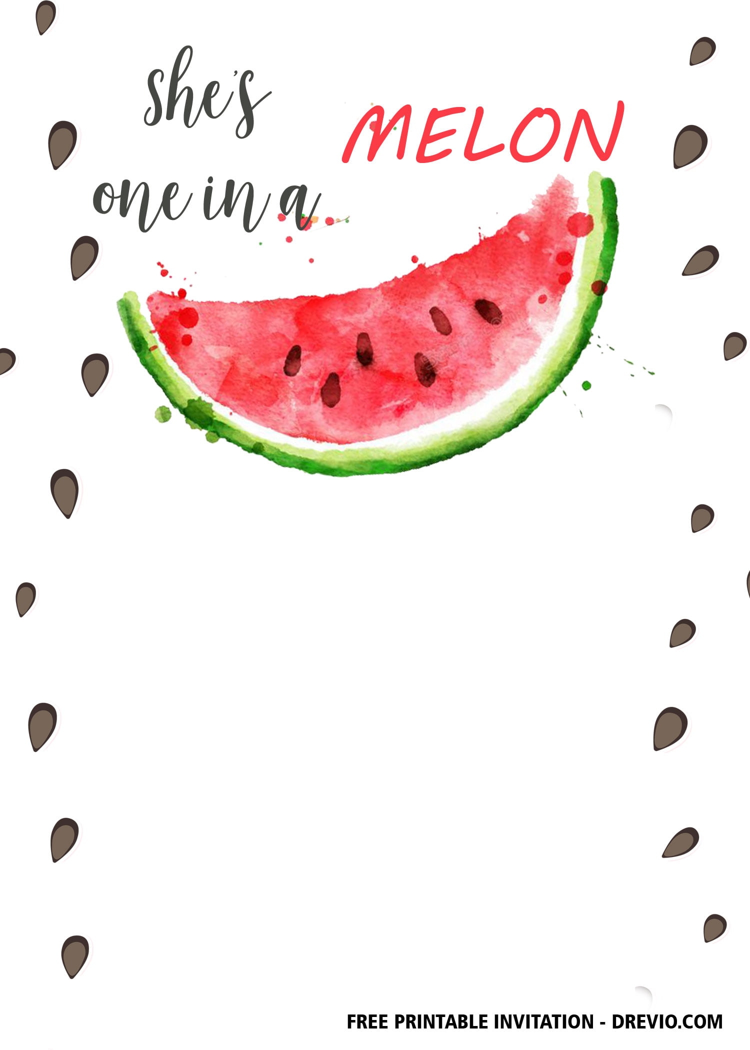 Blank Watermelon Invitation Template Free Printable Word Searches