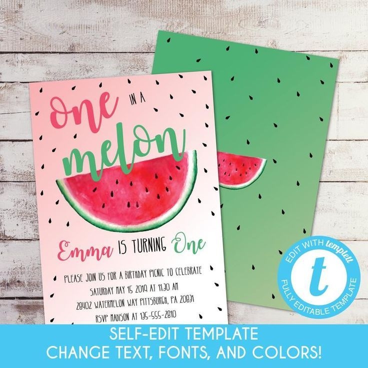 Blank Watermelon Invitation Template Free Printable Word Searches