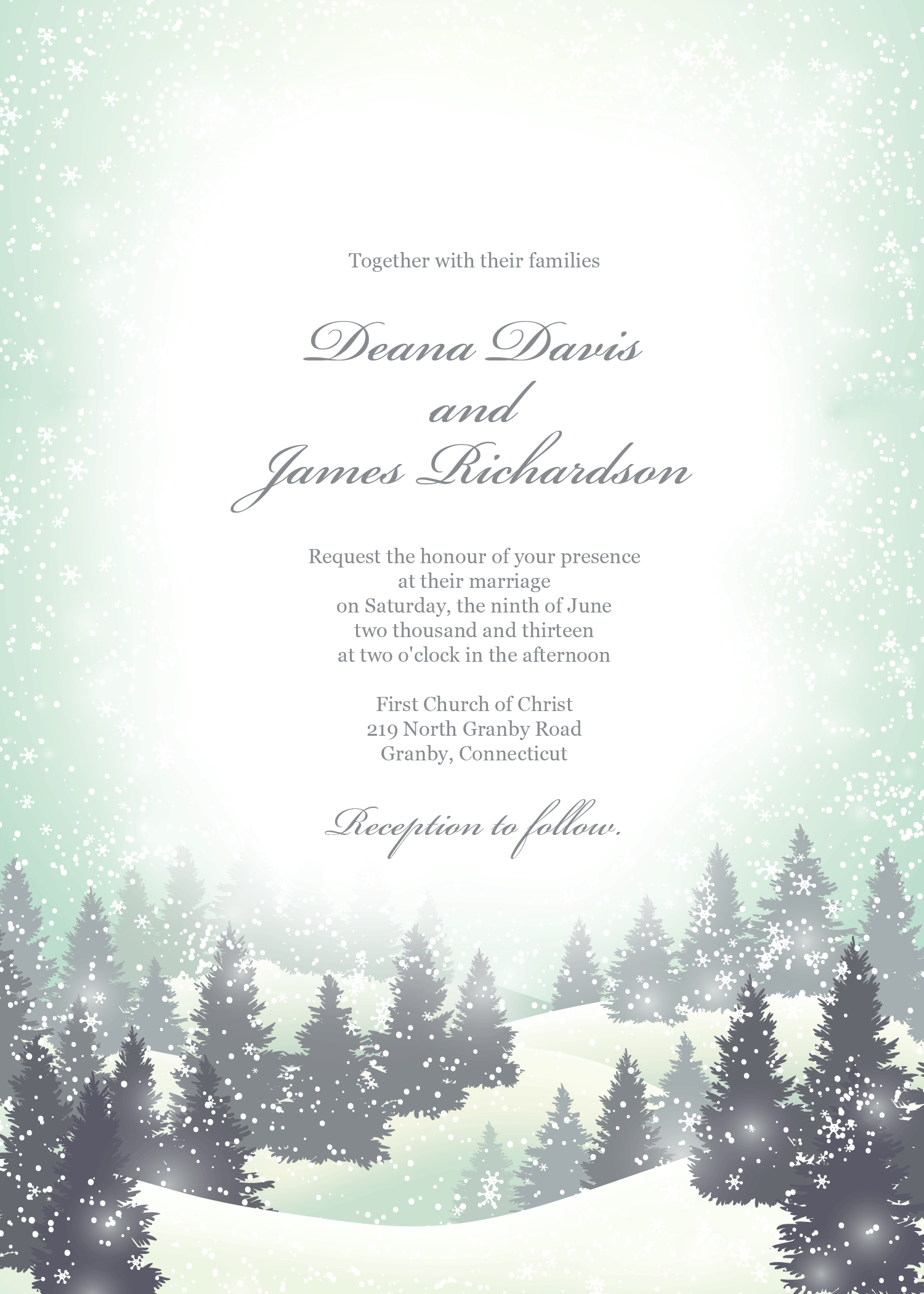blank winter invitation template
