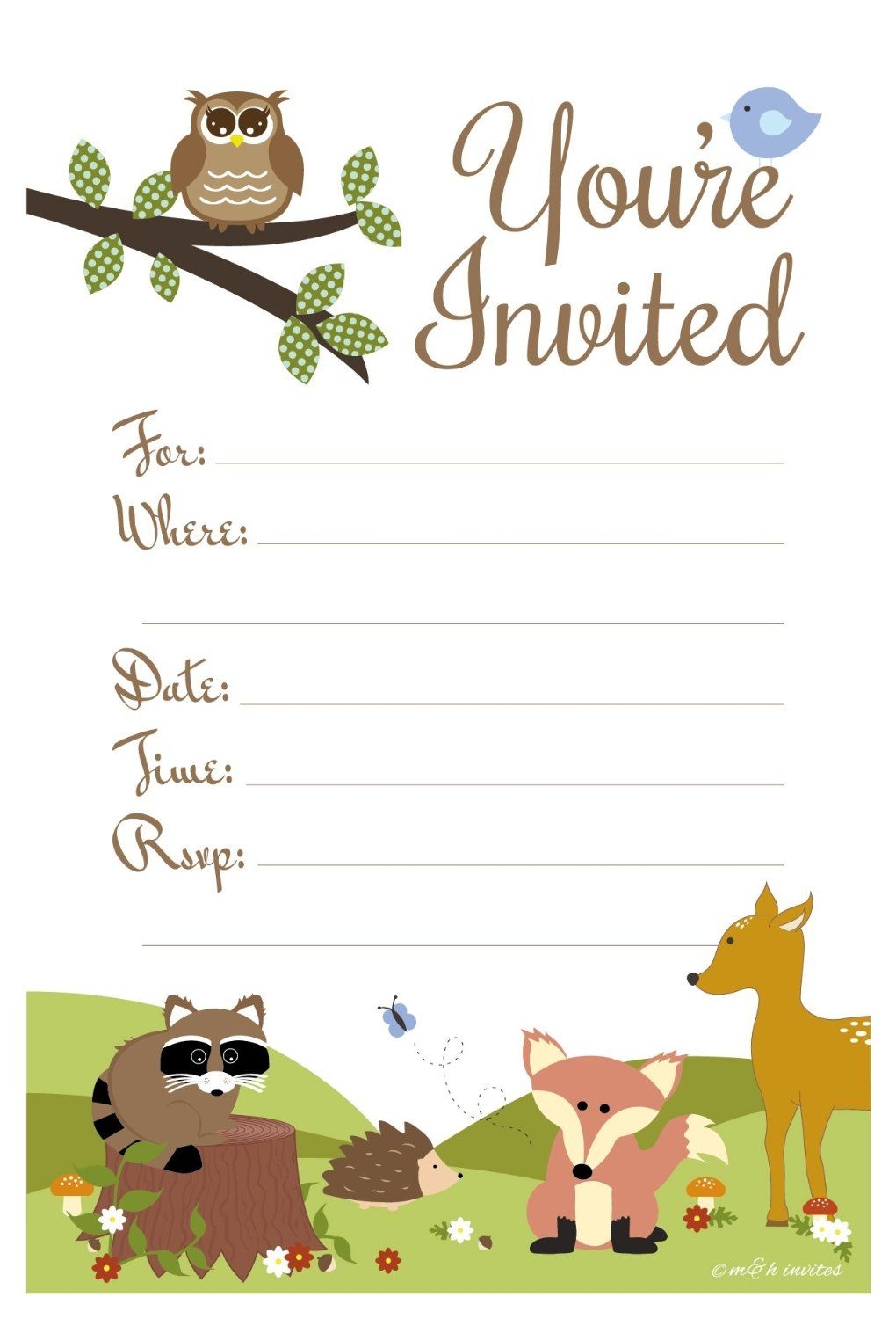 Blank Woodland Invitation Template Dev onallcylinders