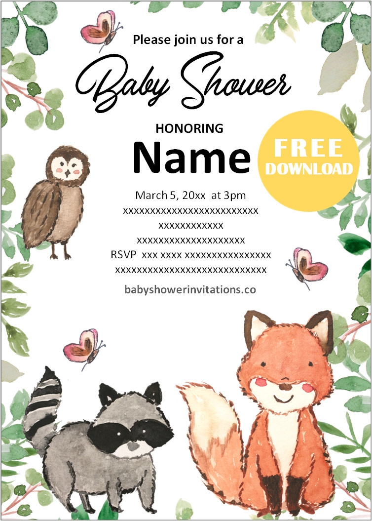 blank woodland invitation template