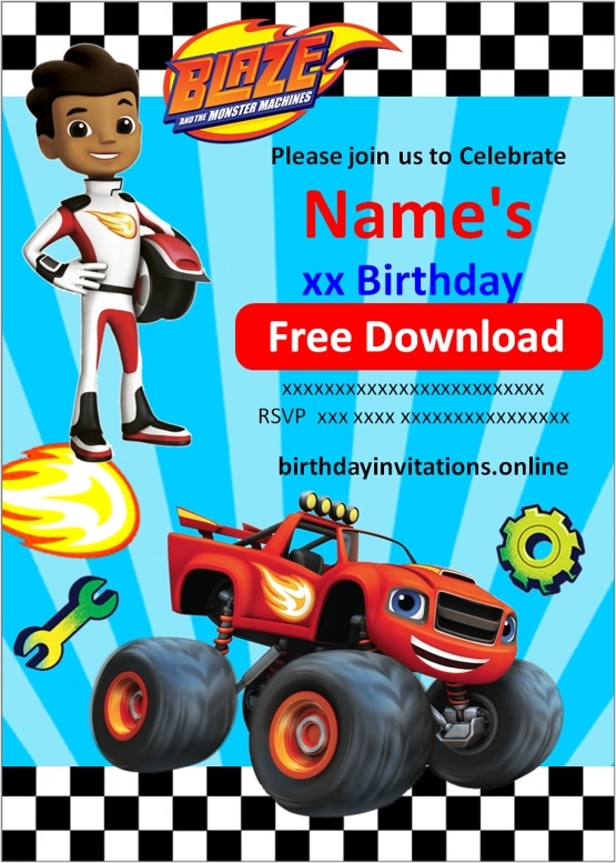 Blaze Birthday Invitations Birthday Invitations