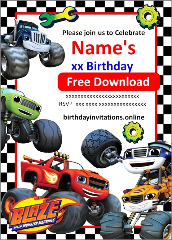 Blaze Birthday Invitations Birthday Invitations