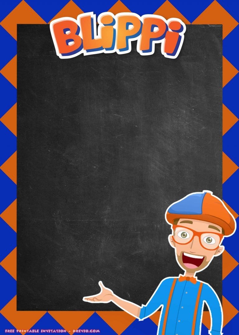 blippi birthday invitation template free