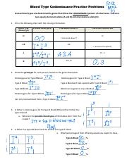 Blood type practice problems Complete Worksheets Library