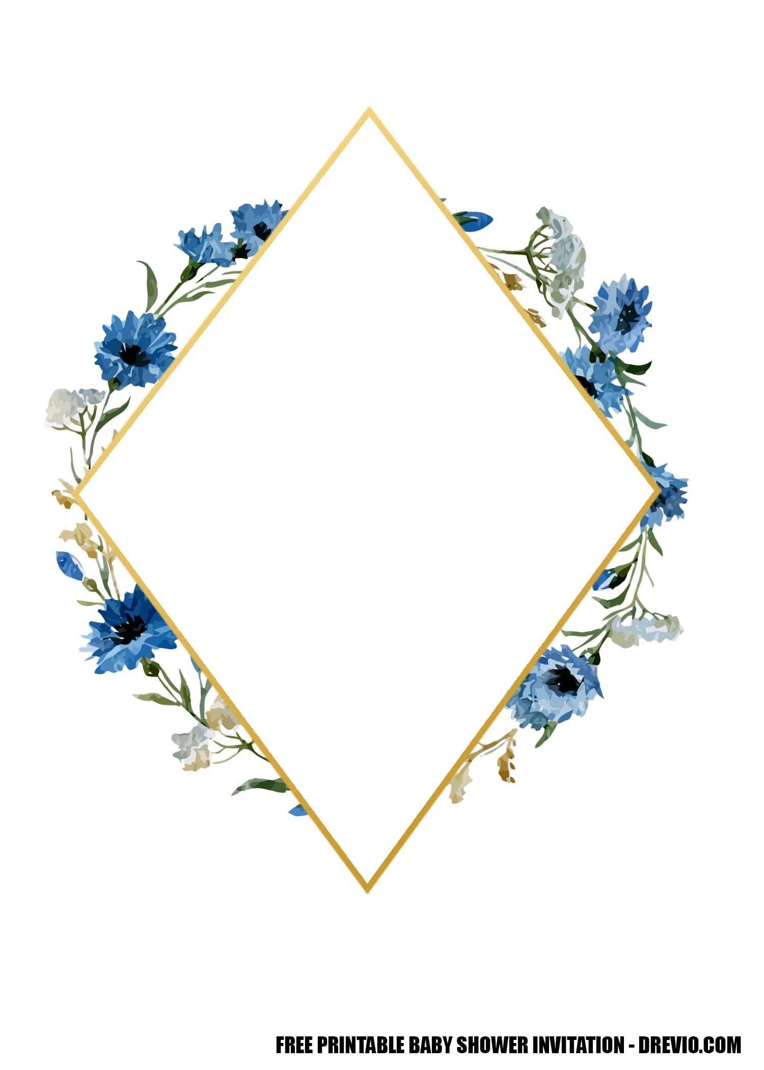 blue and gold invitation template