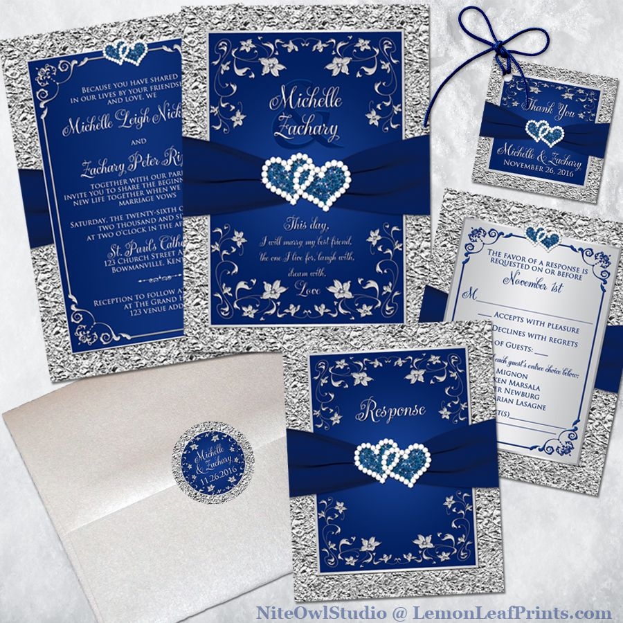 Blue And Silver Invitation Template