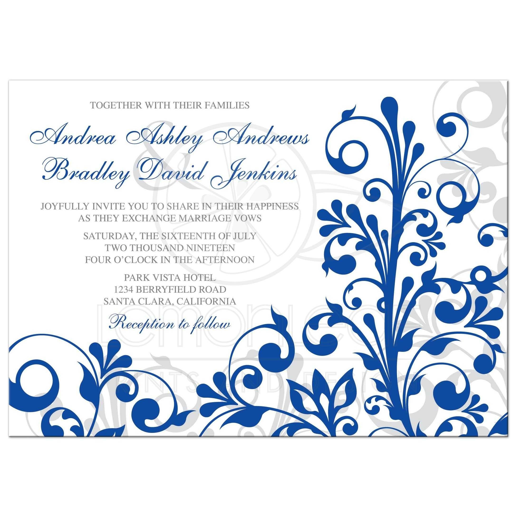 Blue And White Invitation Template
