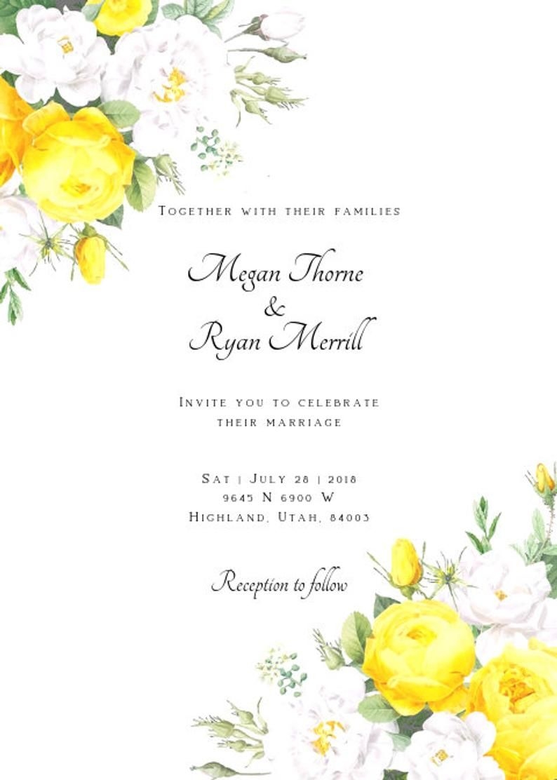 Blue And Yellow Invitation Template