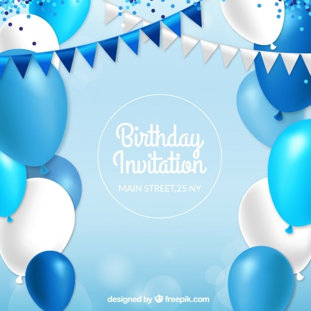 Blue Birthday Invitation Templates Printable Word Searches