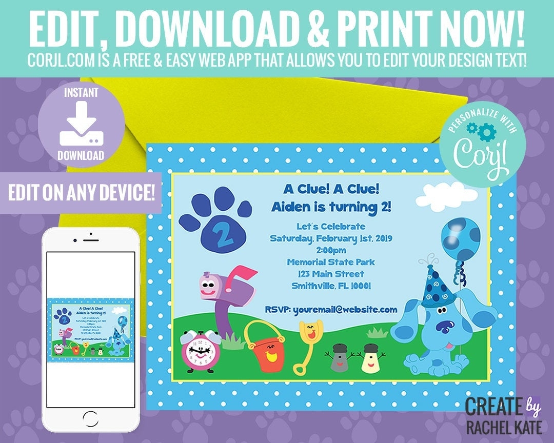Blues Clues Invitation Template