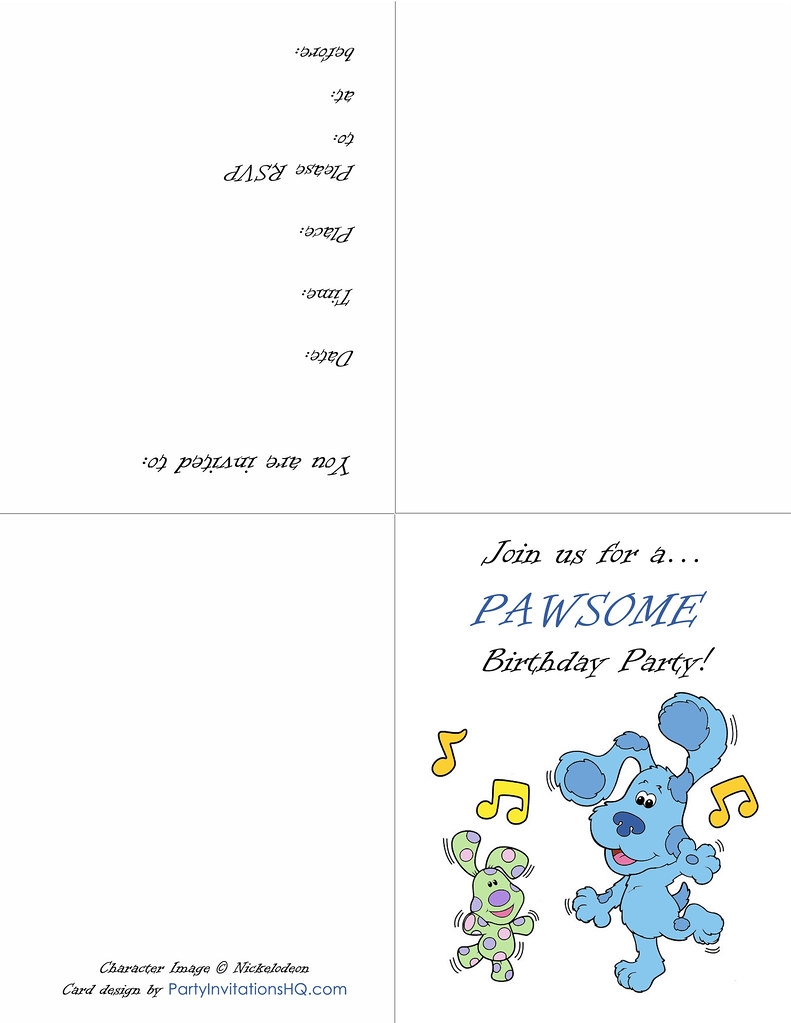 Blues Clues Invitation Template Free Printable Word Searches