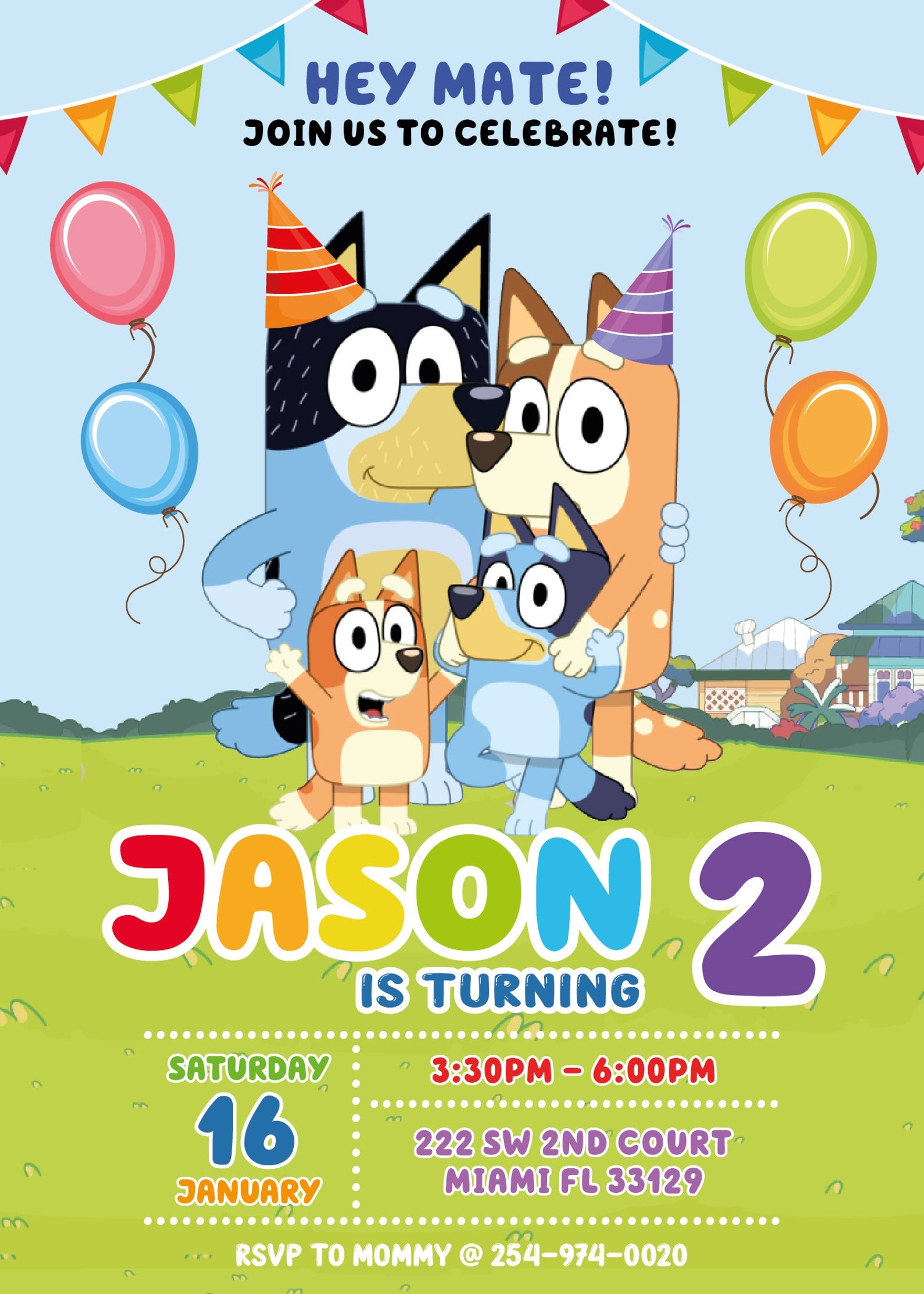 Bluey Birthday Invitation Invite Template Bluey And Bingo Etsy In The 