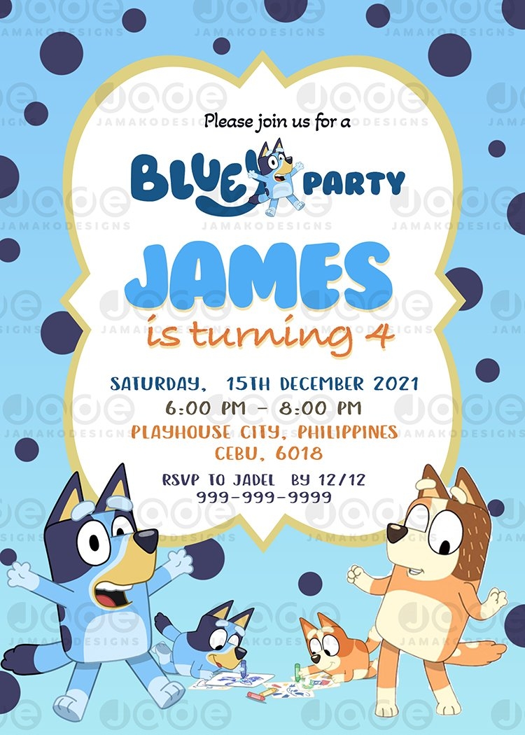 bluey birthday invitation template free