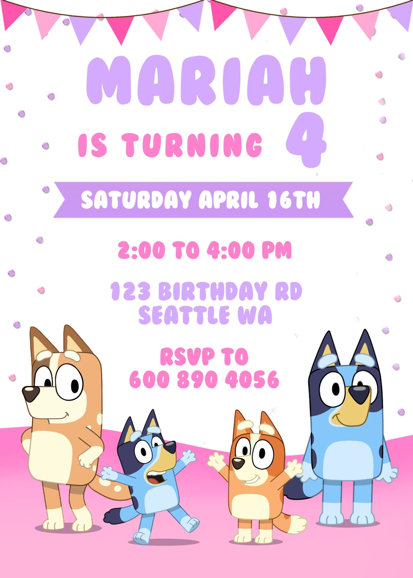 Bluey Invitations Template