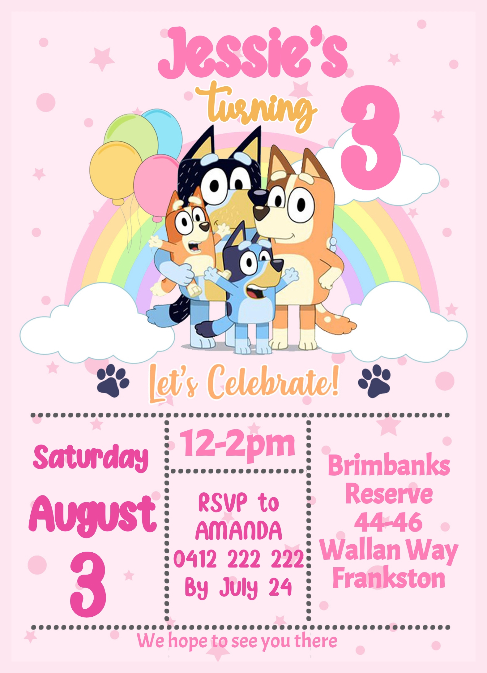 Bluey Invite Template Free
