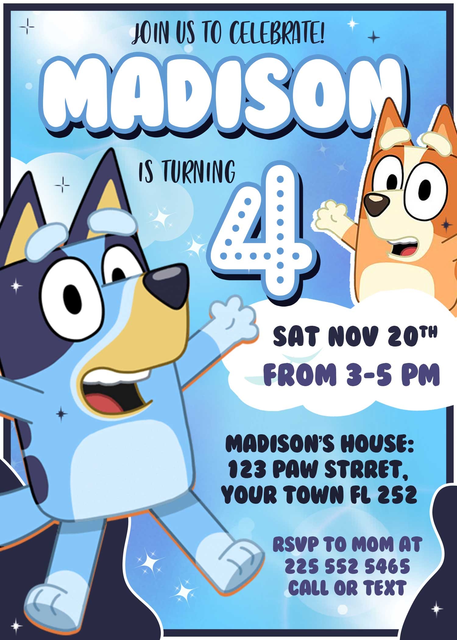 Bluey Invite Template Free