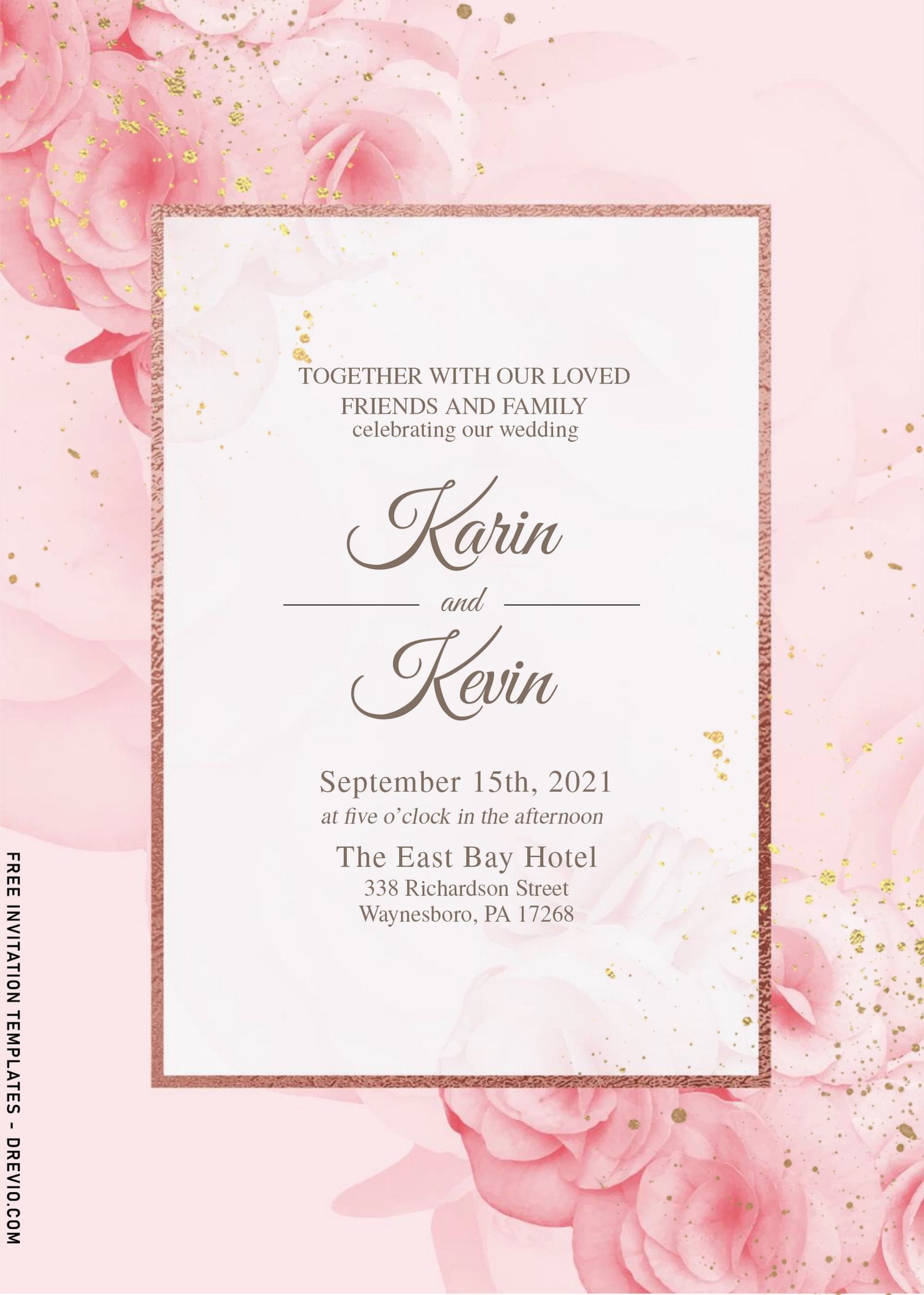 blush pink invitation template