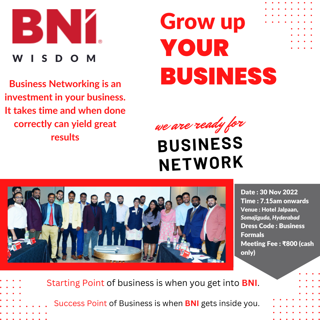 BNI Business Networking Weekly Invitation Real Estate Agent In